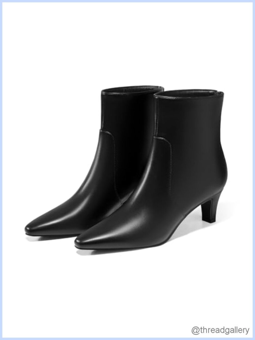 Faux Leather Kitten Heel Ankle Booties Square Toe Dress Boots